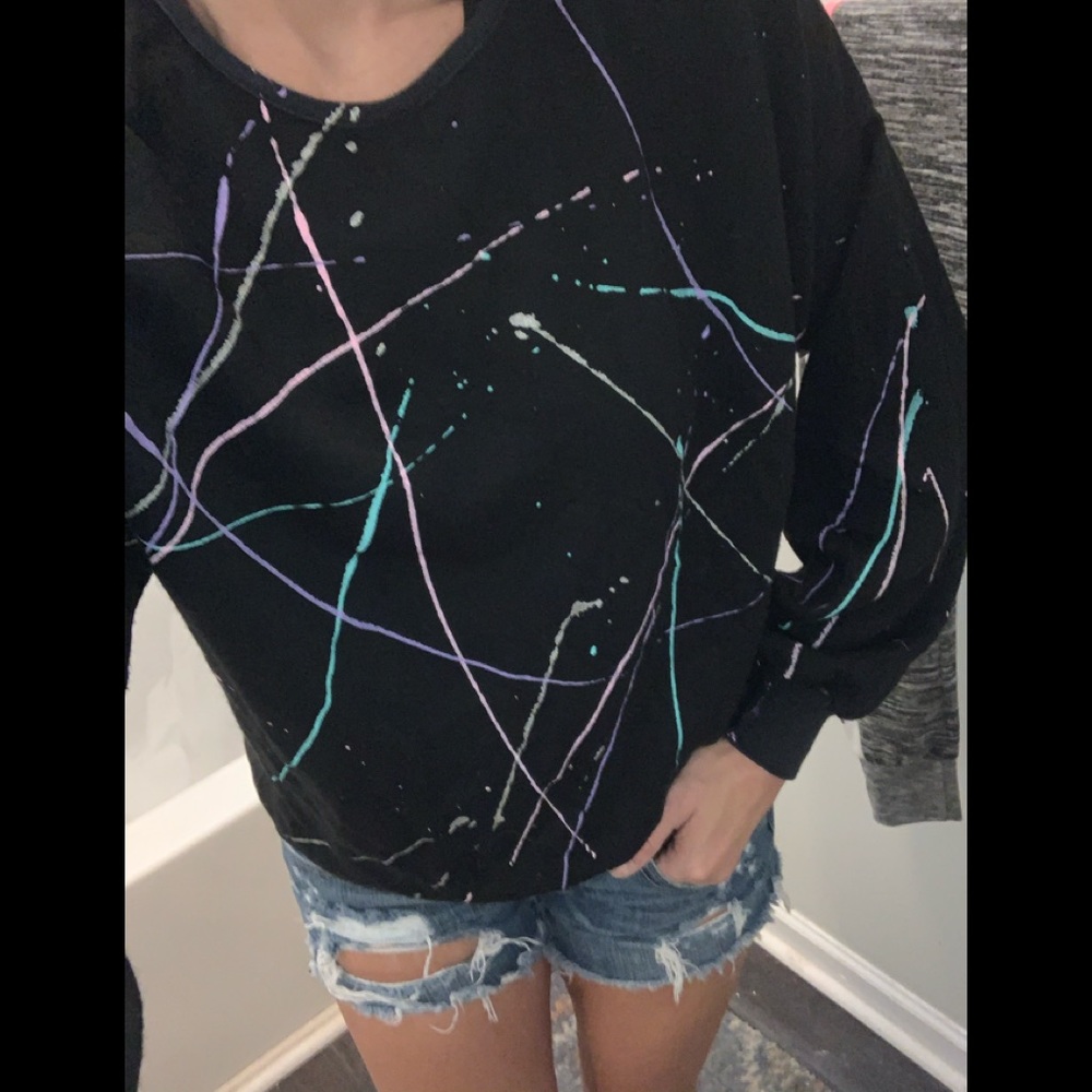 80s Vintage pastel paint splatter sweatshirt